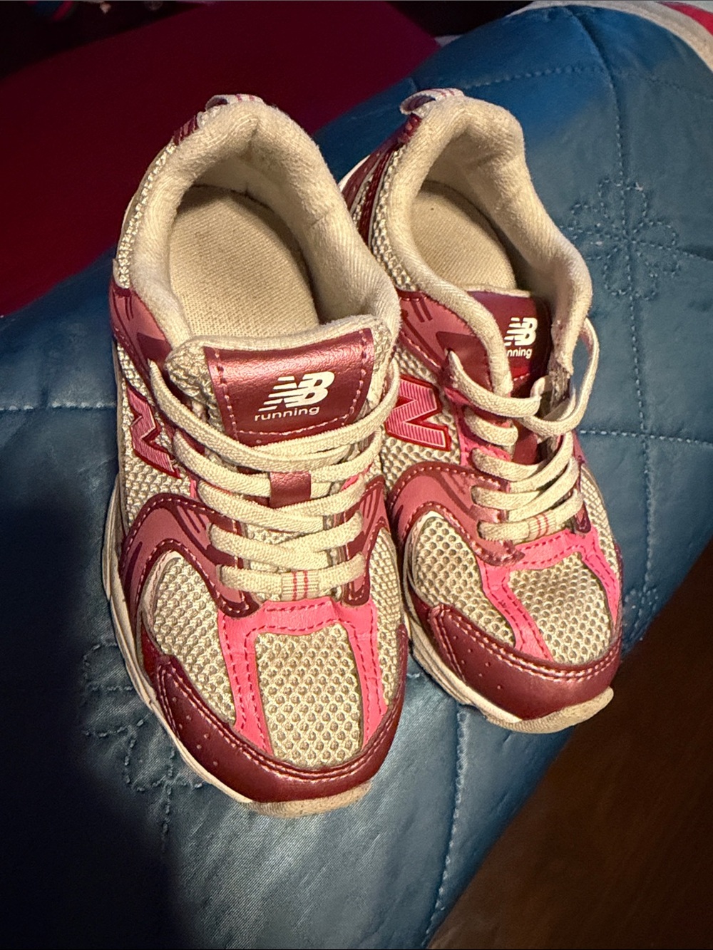 New Balance Kids Maroon and Pink Athletic Sneakers